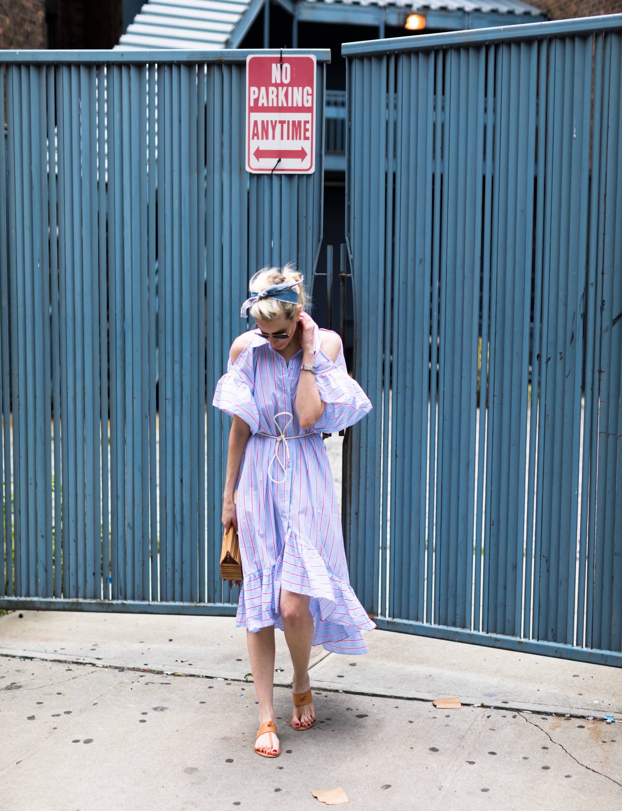 striped-cold-shoulder-dress-yael-steren